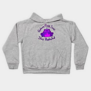 Stay Hydrated Frog (purple) Kids Hoodie